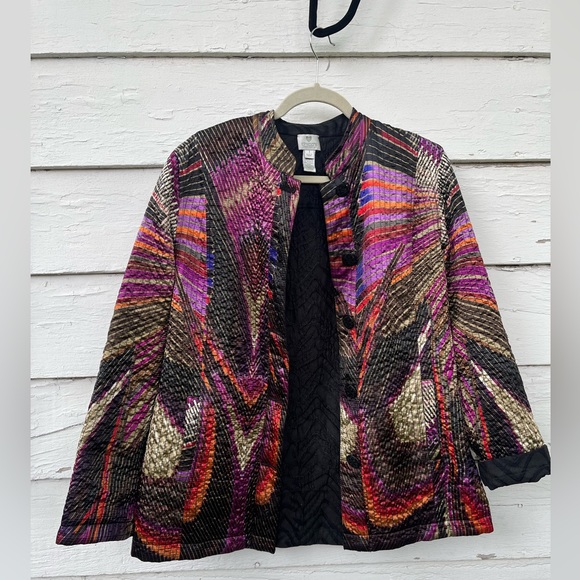 Chicos Colorful Jacket Size 1 (Medium/8) - Picture 3 of 7